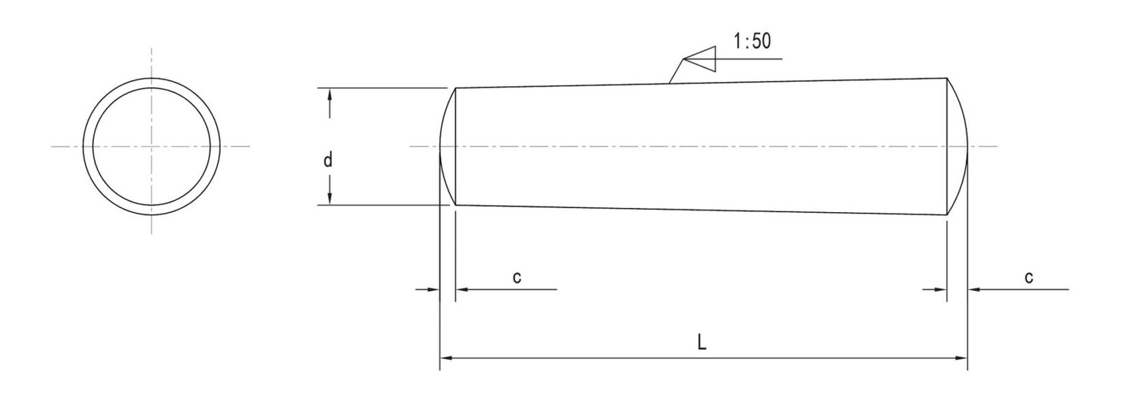 DIN 1 Taper Pins | Dimensions, Tolerances Pin Manufacturer