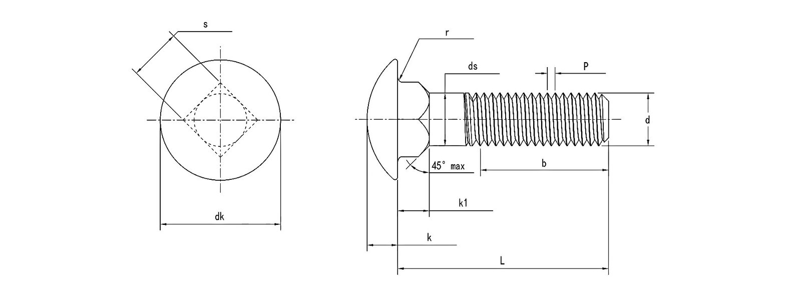 DIN 603 Mushroom Head Square Neck Bolts