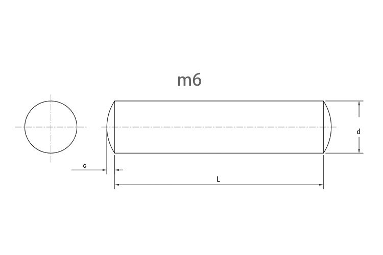 DIN 7 Cylindrical parallel dowel pins m6