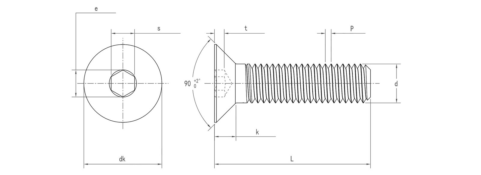 DIN 7991 - Hexagon socket countersunk head cap screws