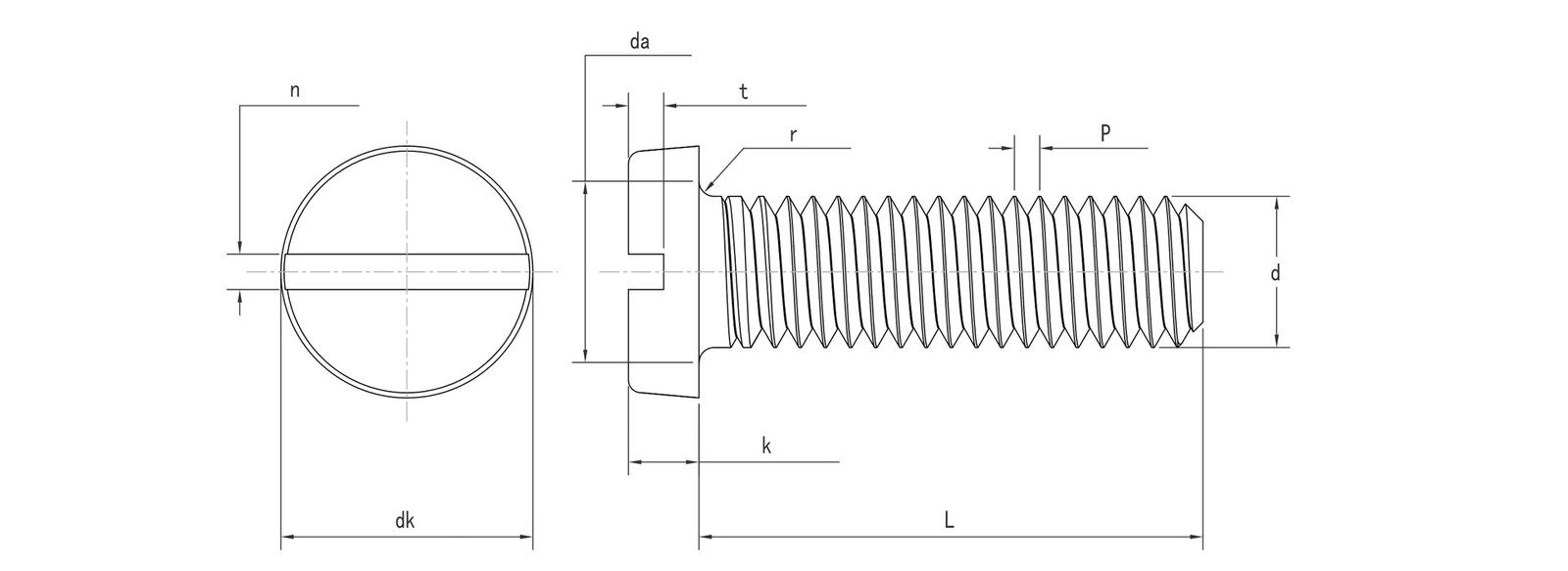 DIN 84 Slotted cheese head screws