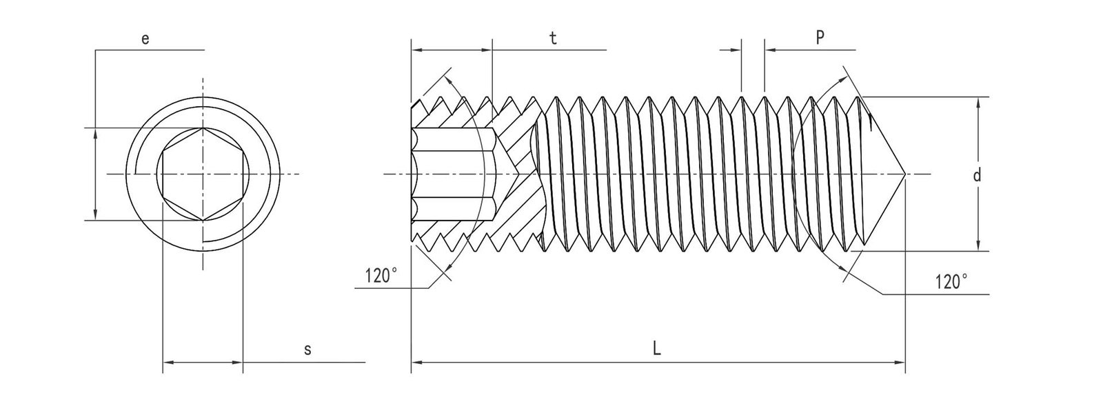 DIN 914 Hexagon Socket Set Screws with Cone Point