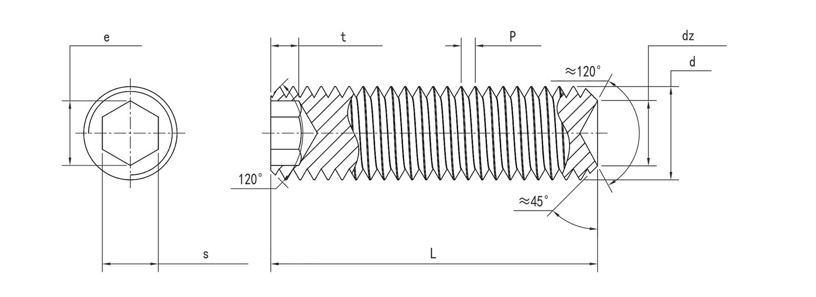DIN 916 Hexagon Socket Set Screws with Cup Point