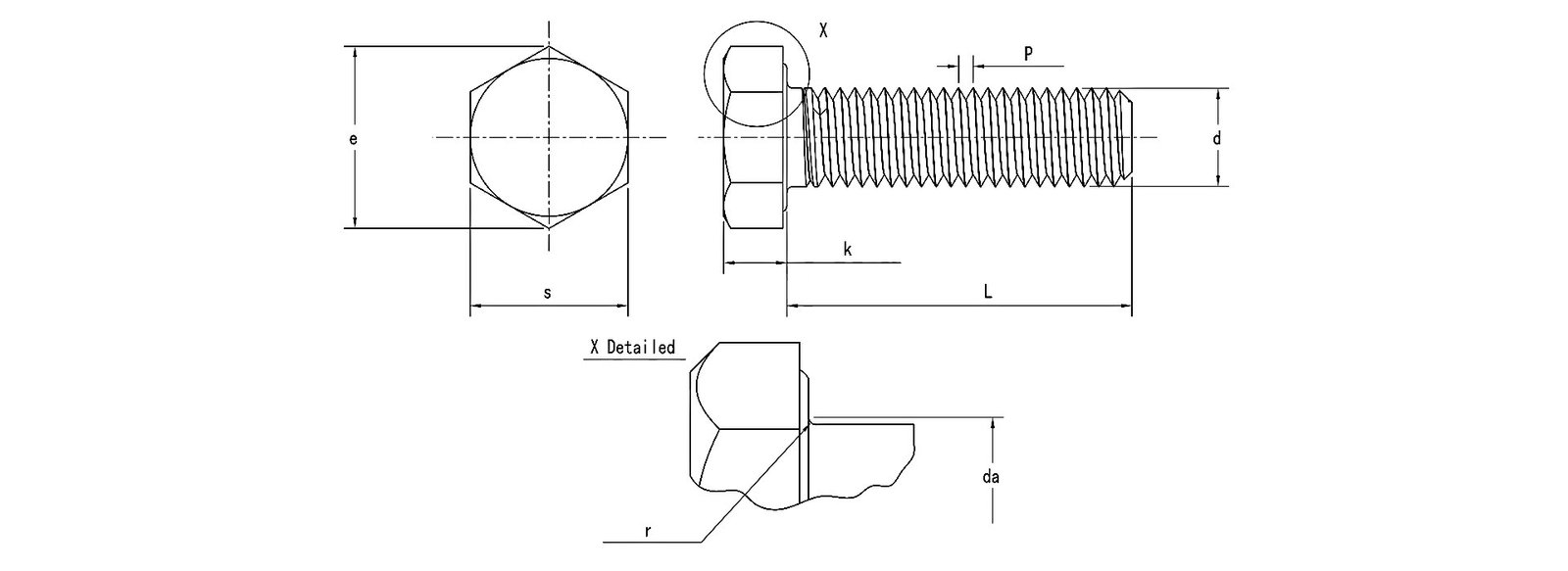 DIN 933 Hex Head Bolts with Thread up to Head