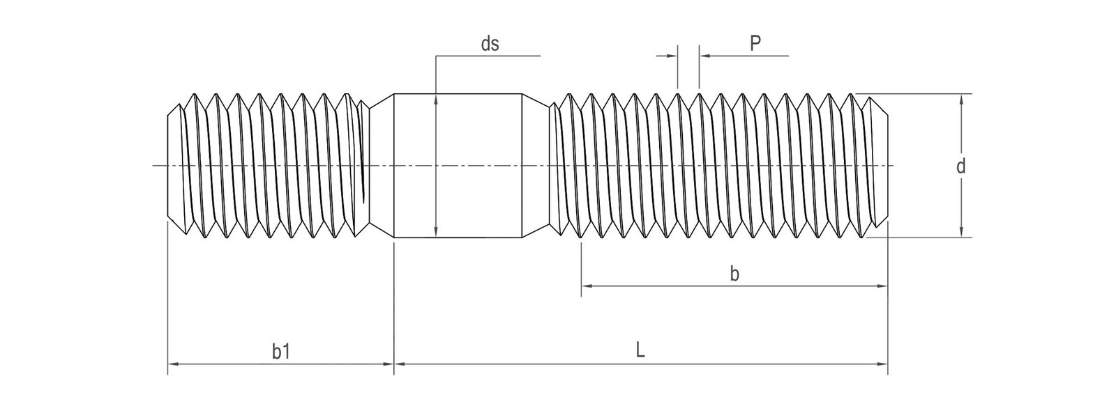 DIN 939 Double End Studs (1.25xD) Metric