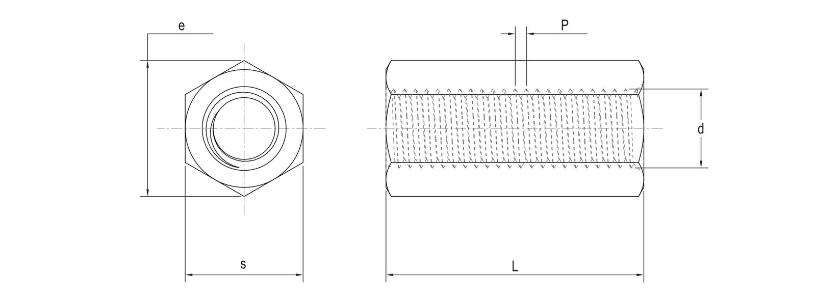 DIN 6334 Hexagon Long Nut Dimensions