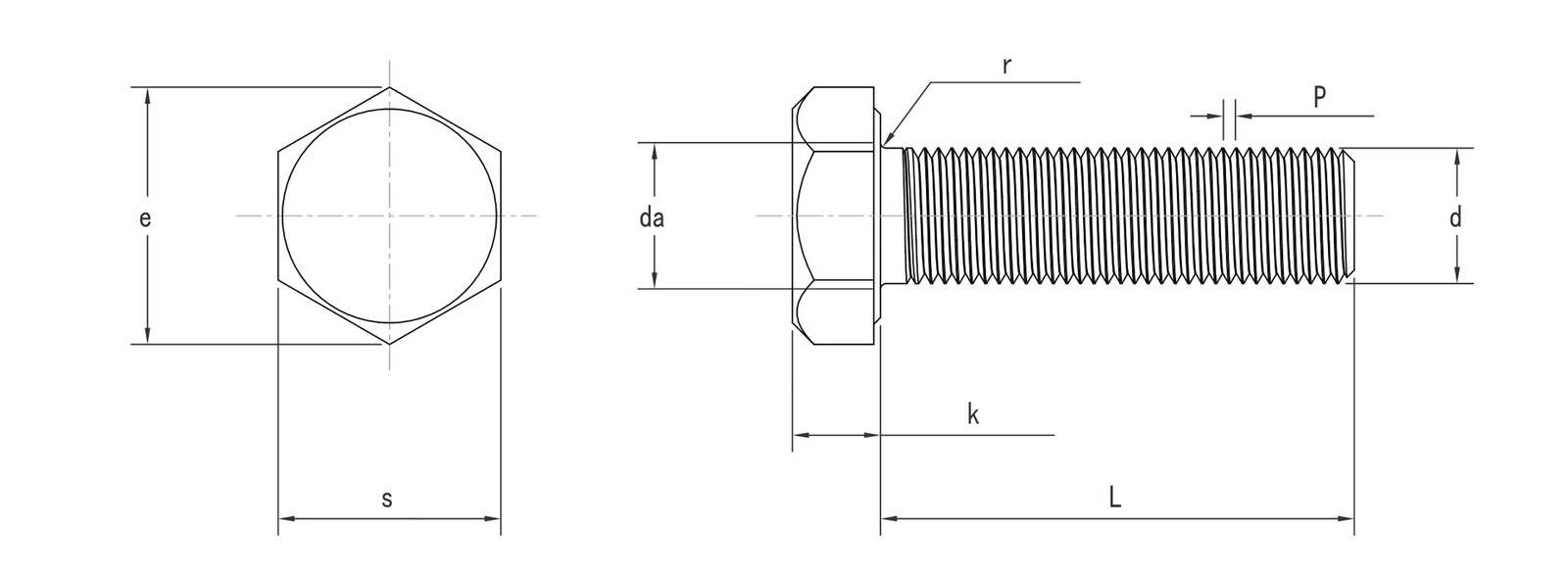 DIN 961 Hex Head Cap Screws Fully Threaded with Fine Thread
